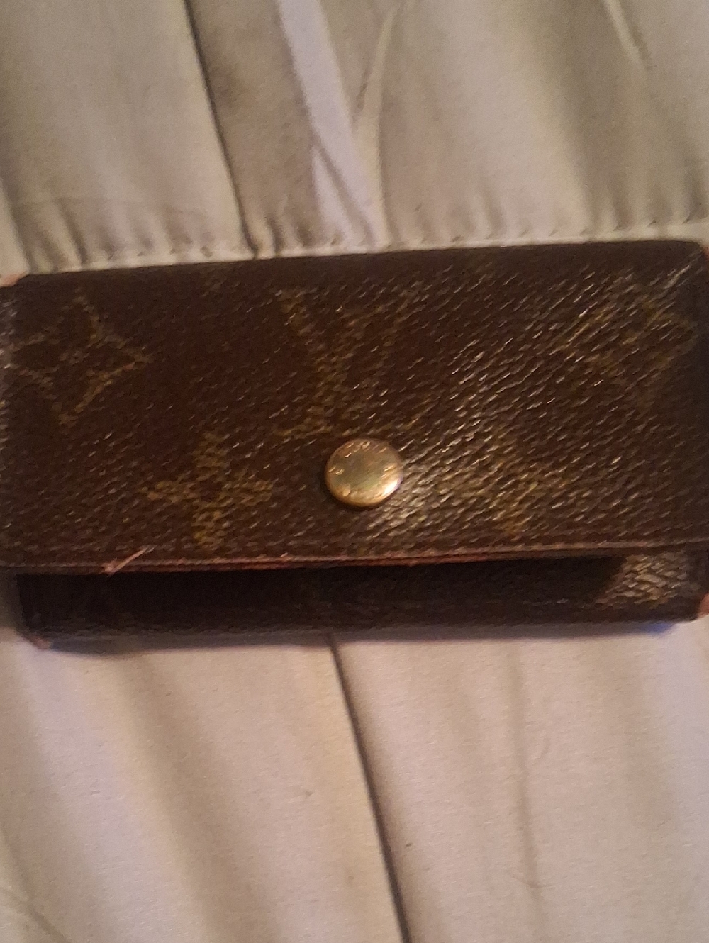 Louis Vuitton key holder Brown Monogram Canvas Wallet with Gold Button